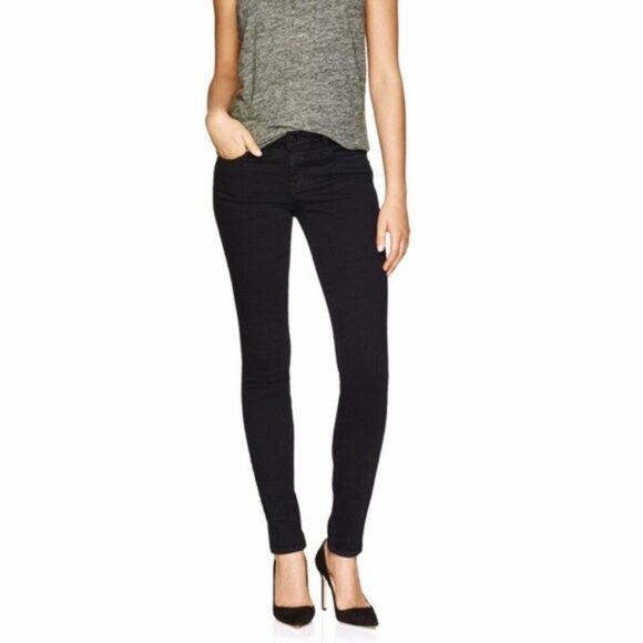 Aritzia Wilfred Free Women's Skinny Jeans Black midrise Stretch Denim Size 0 - Picture 1 of 13